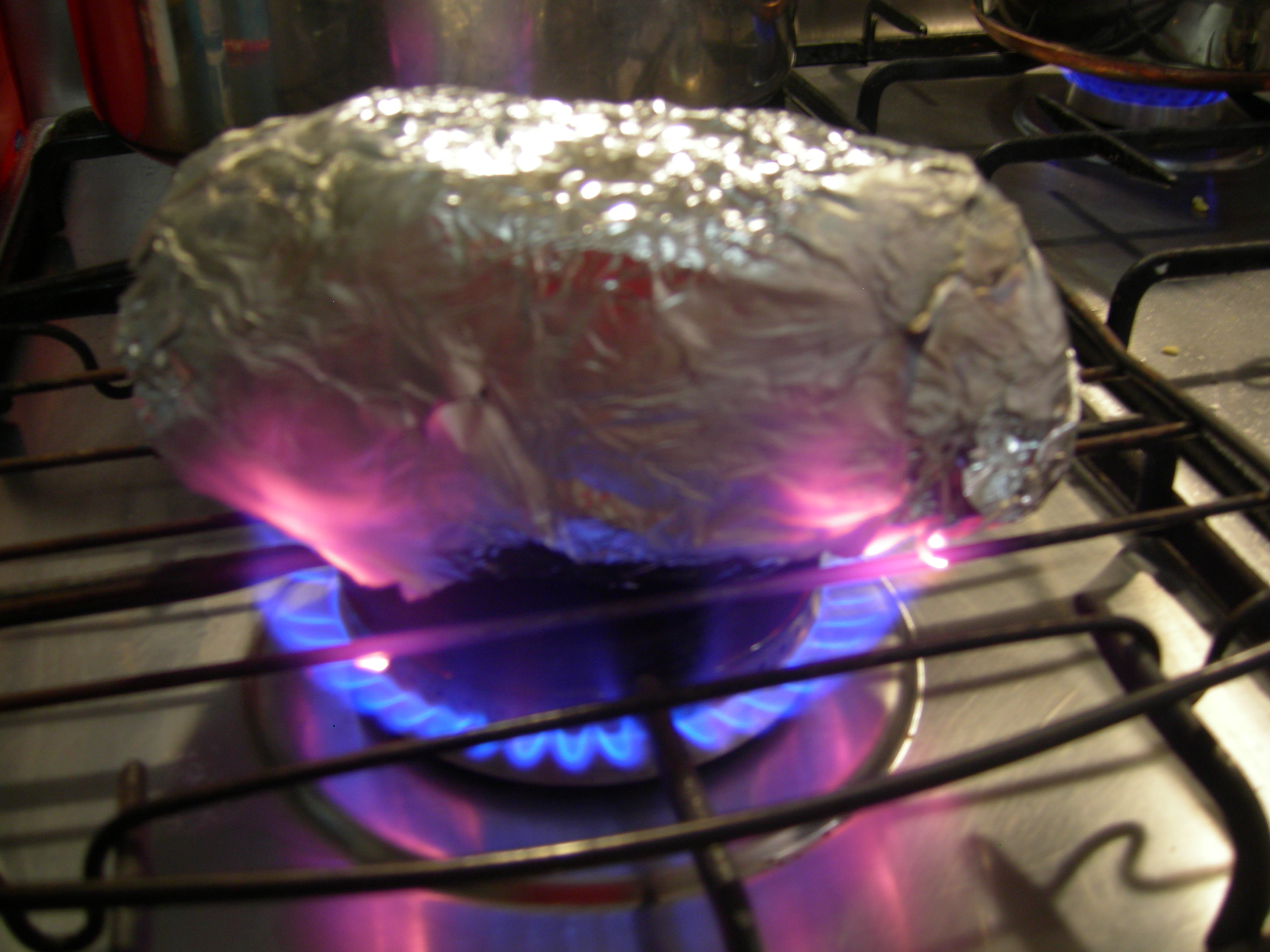 Grilled Eggplant on Gas Flame