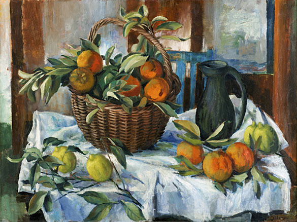 Basket of oranges, lemons and jug 2011