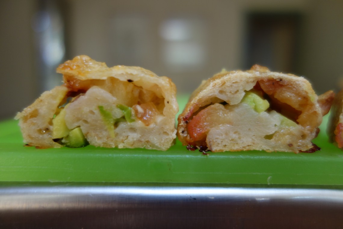 Cross Section of Plum and Avocado Pastries