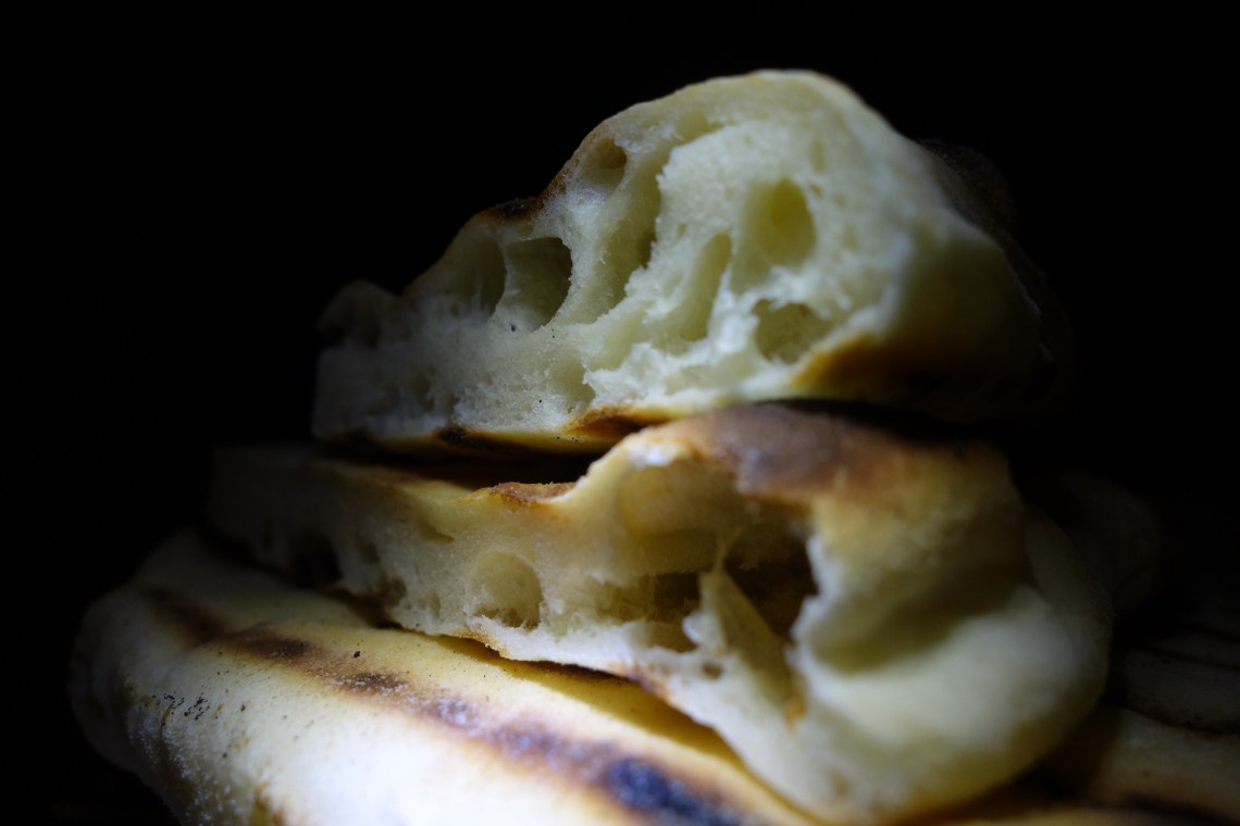 Yoghurt flatbread cross section